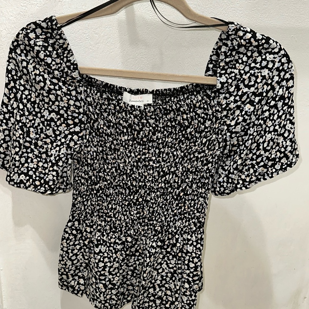 Black Floral Top